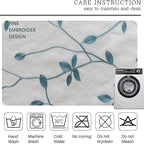 AmHoo 2 Panels Embroidered Leaf Pattern Semi Sheer Curtains Foliage Floral - Image 6