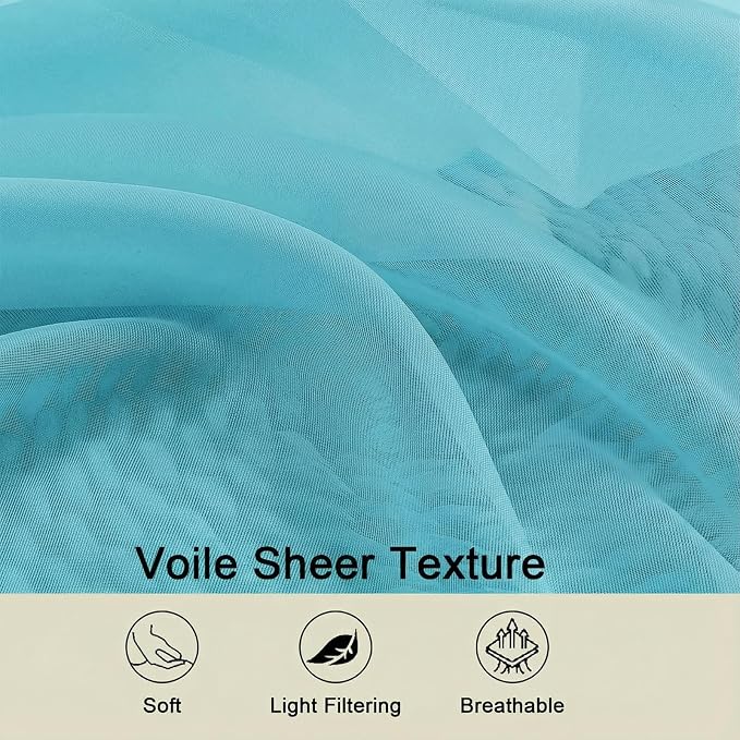 Sheer Curtains 84 Inches Long 2 Panels Set - Image 3