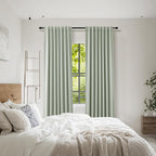 Guken Mist Sage 100% Blackout Linen Curtains 90 Inch Length 2 Panels Set - Image 8