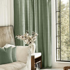 Olive Green Curtains 84 inch Length 2 Panels - Image 7