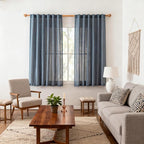 MYSKY HOME Short Semi Sheer Blue Curtains - Image 3