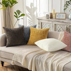 decorUhome Summer Pink Chenille Throw Pillow Covers 16x16 Set of 2 Textured - Image 5