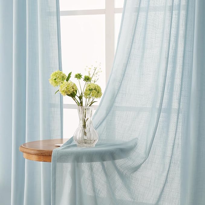 Sky Blue Curtains 90 inch Length - Image 4