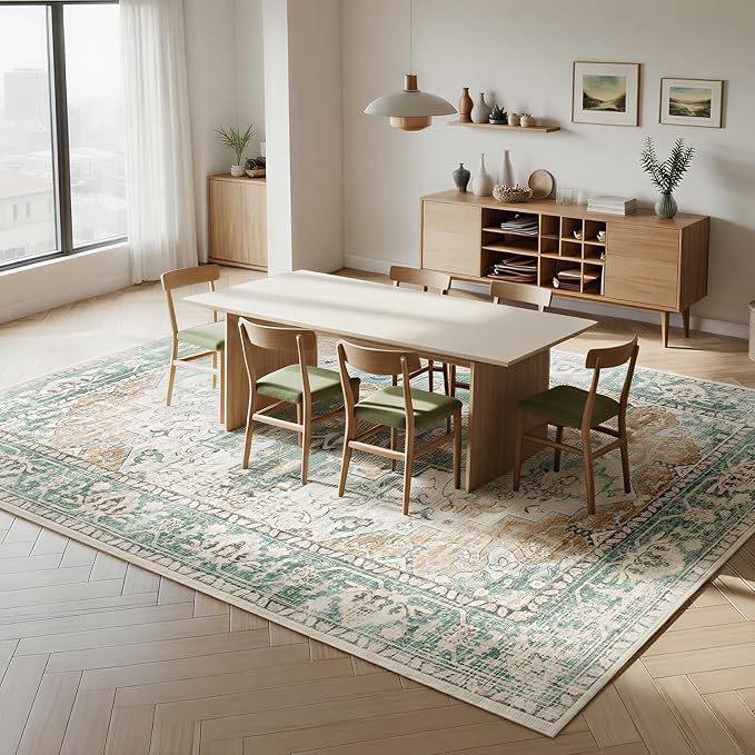 Washable Rugs 8x10 Area Rugs for Living Room- Vintage Rugs for Bedroom - Image 7