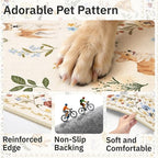 Soalmost Dog 9x12 Area Rugs for Living Room, Machine Washable Animal Floral - Image 6