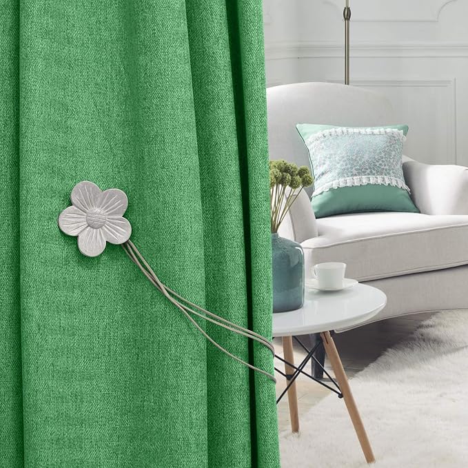 Lewondr Vintage Magnetic Curtain Tieback, 1 Pair Resin Flower Curtain Drapery - Image 7
