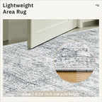 8x8 Grey Round Rug 8ft Living Room Circle Rug Vintage Round Area Rug Non Slip - Image 6