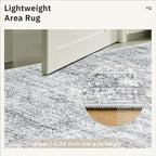 Soalmost 5x8 Area Rugs Grey Low Pile Indoor Washable Trendy Faded Style Rugs - Image 7