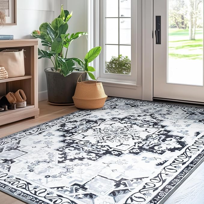 Rugflix 5x7 Area Rug for Living Room, Machine Washable Area Rugs - Image 9