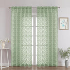 Chyhomenyc Sage Green Sheer Curtains 84 Inch Length 2 Panels Set, Light by Chyhomenyc