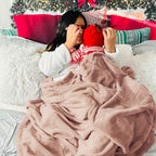 Bedsure GentleSoft Fleece Blankets King Size Dusty Pink - Image 5