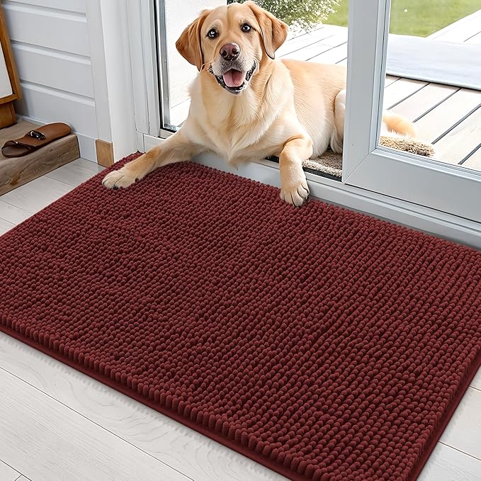 OLANLY Dog Door Mat for Muddy Paws 35x24, Absorbs Moisture and Dirt, Absorbent by OLANLY