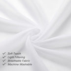 Lecloud White Sheer Curtains 45 Inch Long 2 Panels, Short Voile Drapes - Image 3