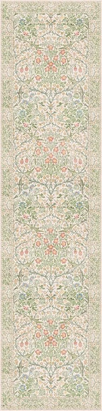 Washable Beige Green 2x10 Runner Rug - Image 2