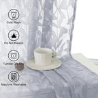 Lecloud Leia Light Grey Sheer Curtains 90 Inches Long 2 Panels, Texture Patio - Image 8