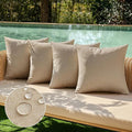 MIULEE Pack of 4 Decorative Outdoor Throw Pillow Covers Linen Waterproof Pillow by MIULEE