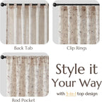 jinchan Floral Linen Curtains for Living Room 96 Inch Length Brown Flower - Image 4