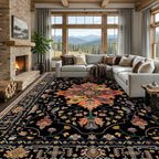 RELEANY Area Rugs 9'x12' Washable Non-Slip, Floral Vintage Distress Print - Image 4
