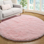 ONASAR Light Pink Round Area Rugs 3ft by ONASAR