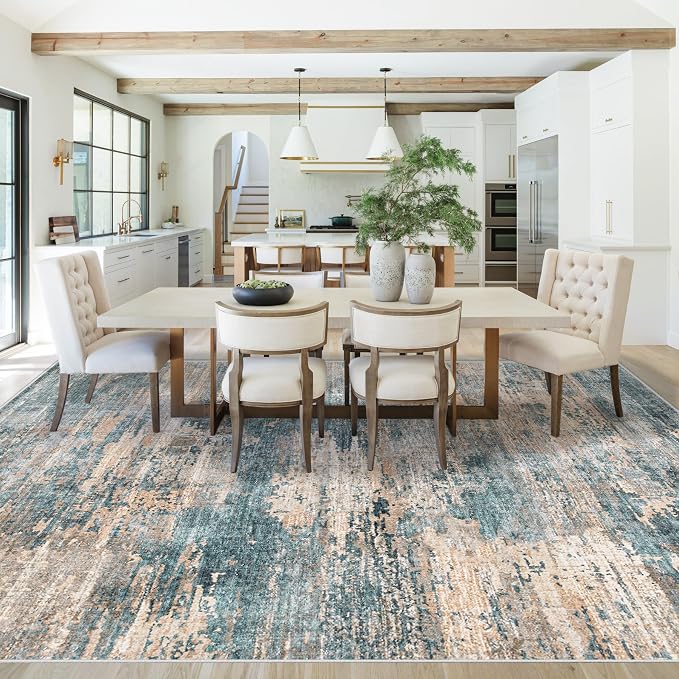 8x10 Area Rugs for Living Room, Washable Modern Abstract Large Area Rug Neutral - Image 5