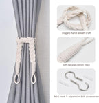 NICEEC 2 Pack Natural Cotton Rope Curtain Tiebacks Elegant Boho Style - Image 2