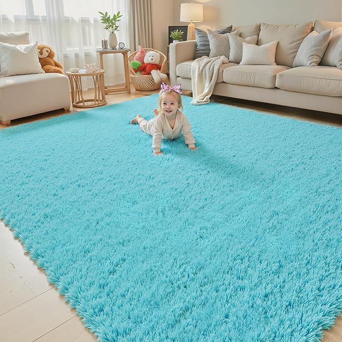 Area Rugs 9x12 Living Room, Shaggy Carpet Soft Plush Furry Bedside Rug Large - Image 2