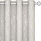 Deconovo Room Darkening Curtains, Farmhouse Boho Beige Curtain, Thermal by Deconovo