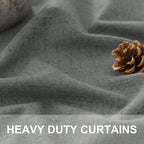 Charcoal Grey Curtains for Bedroom 2 Panel Set 63 Inch Length 100% Blackout - Image 3