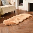 duduta Beige Faux Sheepskin Runner Rugs 2x6 ft, Fluffy Shag Bedroom Rug Fur - Image 6