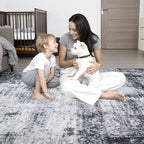 6x9 Area Rug Living Room Rug: Washable Modern Abstract Soft Thin Rug Indoor - Image 9