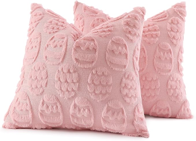 decorUhome Easter Pink Egg Pillow Covers 18x18 Inch Set of 2, Soft Plush Faux - Image 7