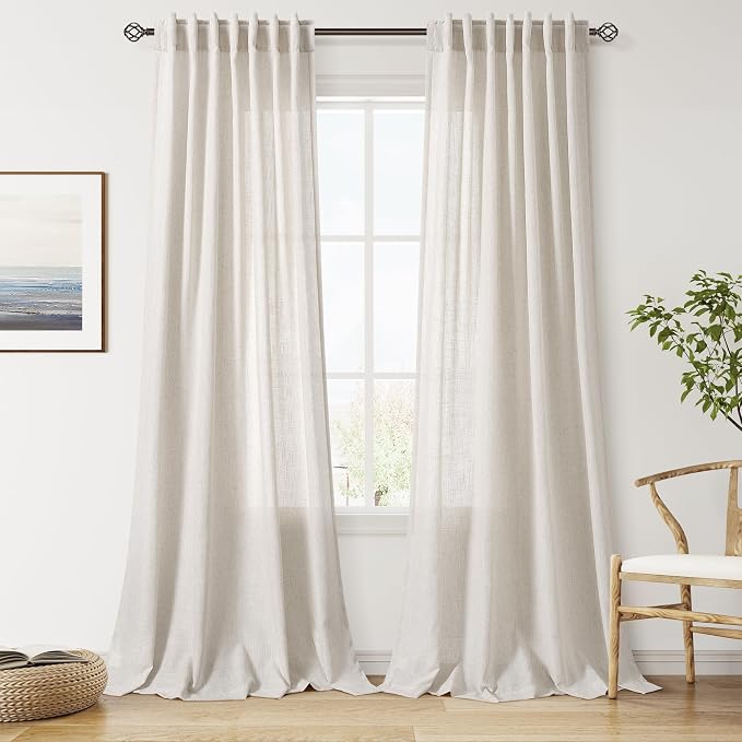 Nanspring Pearl White Curtains 90 Inches Long by Nanspring