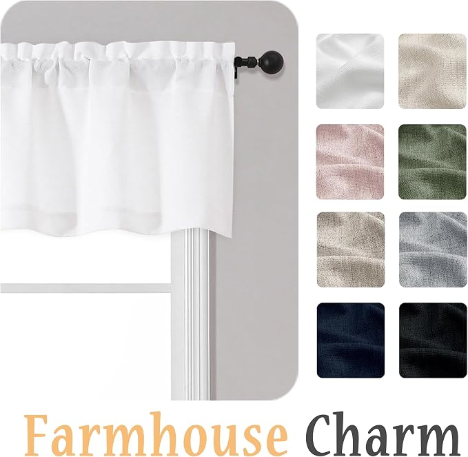 OWENIE White Valances for Windows 1 Pcs 24 Inch Length, Light Filtering - Image 8