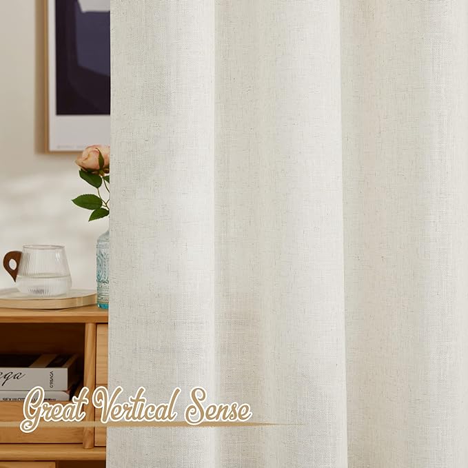 NICETOWN Casual Linen Cafe Curtains 30 inch Length, Rod Pocket & Back Tab - Image 5