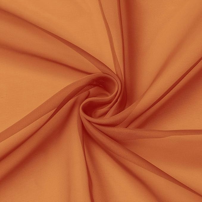 Orange Kitchen Curtains 30 Inch Length Tier 2 PCS, Solid Soft Airy Half Curtains - Image 9
