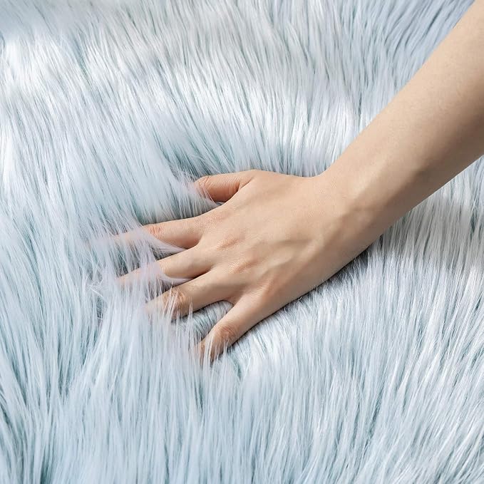 Ashler Faux Fur Rug, Fluffy Shaggy Area Rug Ultra Soft 6 x 9 Feet Rectangle Fur - Image 4