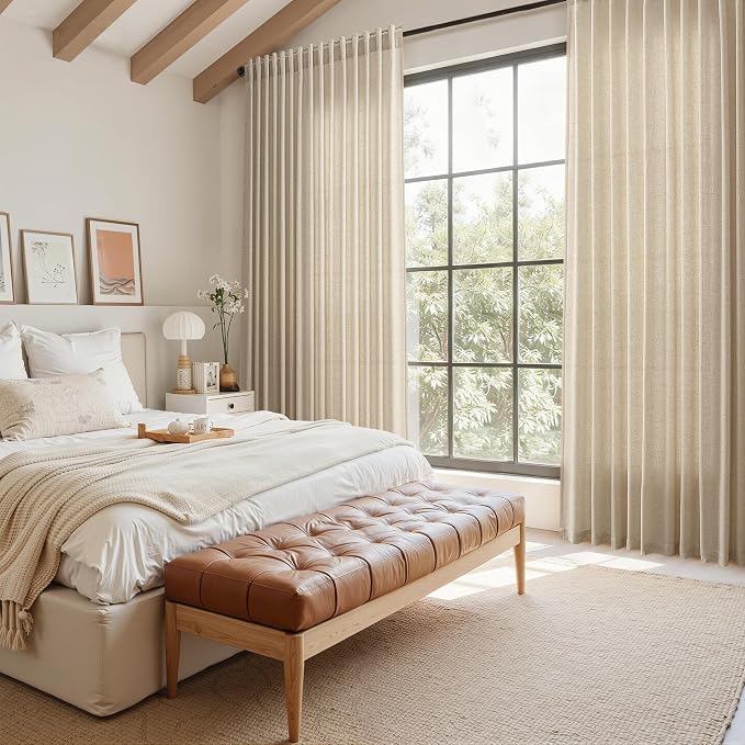 Nanspring Taupe Burlywood Curtains 63 Inch Length - Image 8