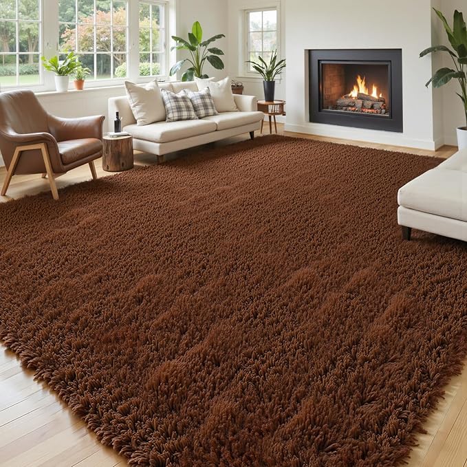 Area Rugs 9x12 Living Room, Shaggy Carpet Soft Plush Furry Bedside Rug Large by Junhejiamei