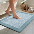 36x24 Large Bathroom Rugs Washable Non Slip, Dusty Blue Bath Mat by Unknown