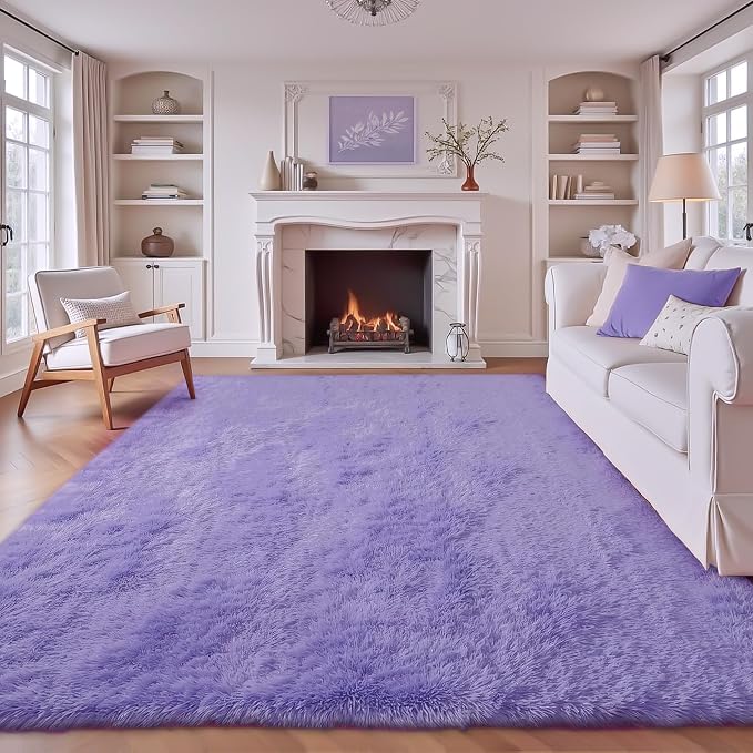 8x10 Area Rugs for Living Room: Fluffy Shag Soft Washable Rug Large Fuzzy Plush by VECARF