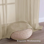 Lecloud Taupe Sheer Curtains 90 Inches Long 2 Panels Set, Living Room Curtains - Image 7