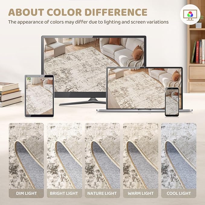 UERMEI 8x10 Area Rug Living Room Rugs - Image 4
