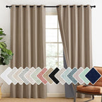 NICETOWN Burlap Vintage Open Linen Weave Flax Thermal Curtains, 100% Blackout by NICETOWN