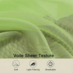 Sheer Curtains 63 Inch Length 2 Panels Set - Image 3