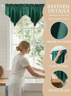 Molaxhome Swag Curtain 51 inch Length Rod Pocket Scalloped Curtain Valance - Image 5