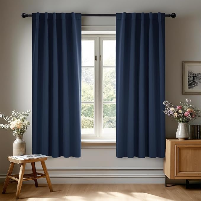 Deconovo Blackout Curtains, Thermal Insulated, W38 x L45 2 Panels, Back Tab by Deconovo