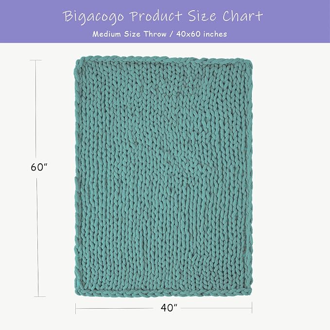 Bigacogo Chunky Knit Throw Blanket - Image 2