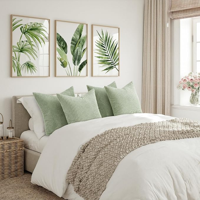 Topfinel Sage Green Decorative Throw Pillow Covers Set of 4, Soft Velvet Modern - Image 4