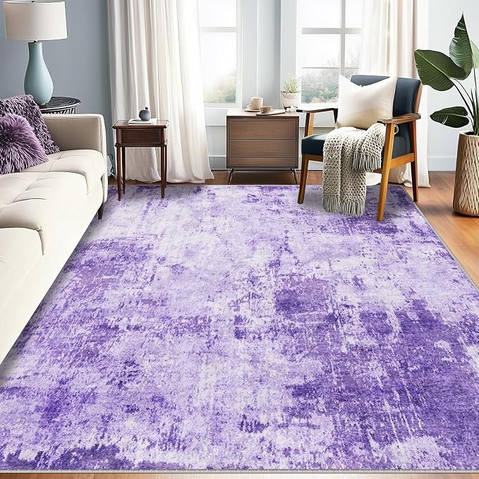 Washable Area Rugs 8'x10' Non-Slip Modern Abstract Soft by RELEANY