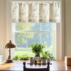 jinchan Linen Valance Curtains for Windows 16 Inch Christmas Decorations Floral - Image 3